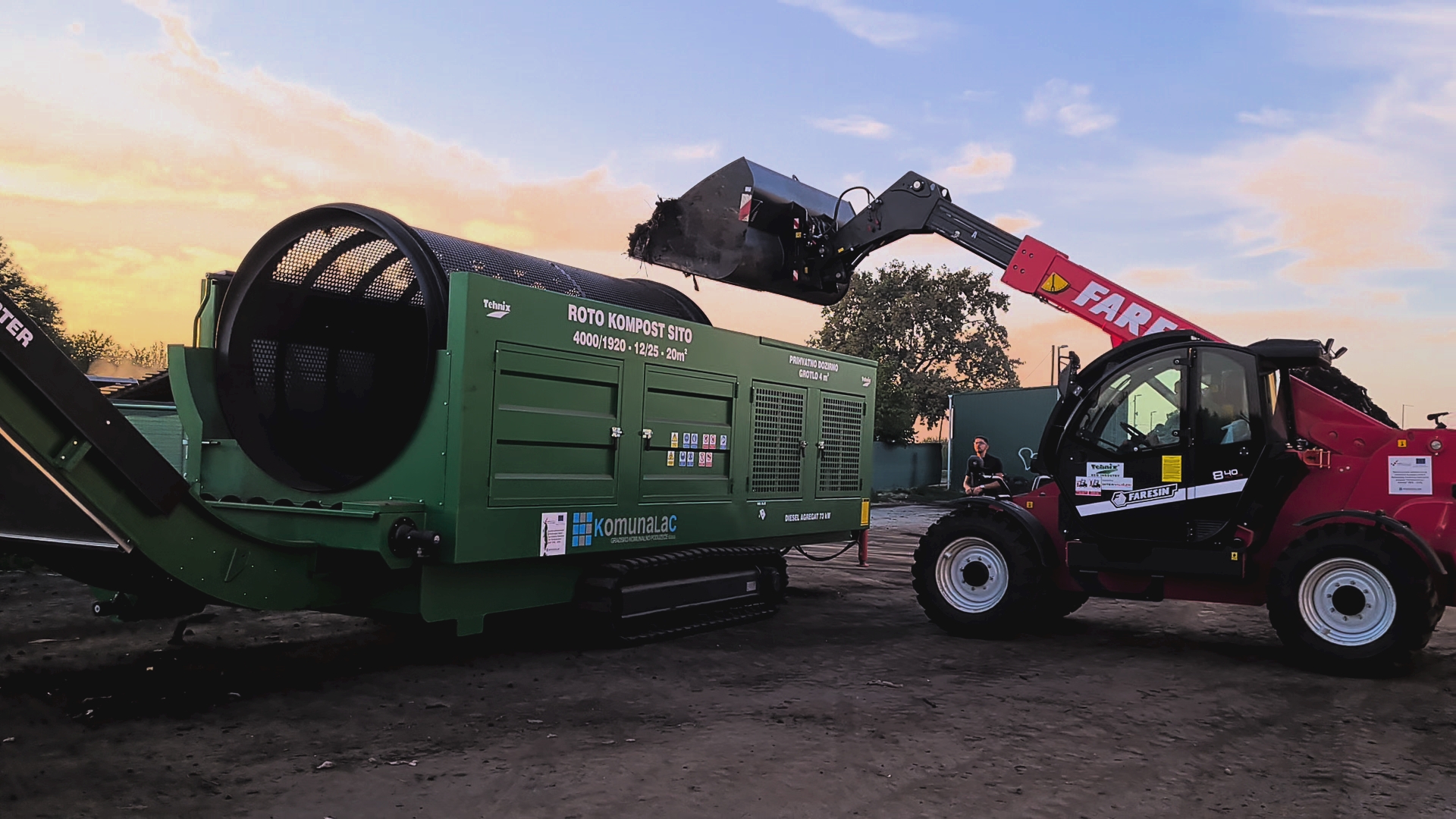 Universal mobile rotary compost sleve